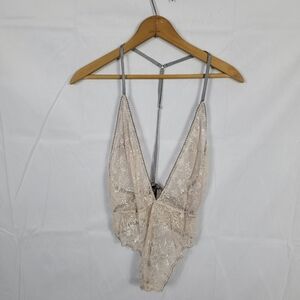 Victoria's Secret Cream Lace Bodysuit